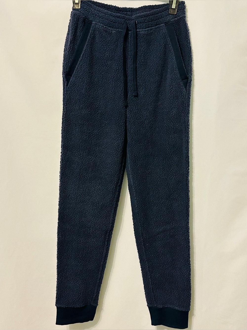 Patagonia Navy Lounge Pant Jogger Womens XXS Fleece Shearling Feel Pockets Heavy